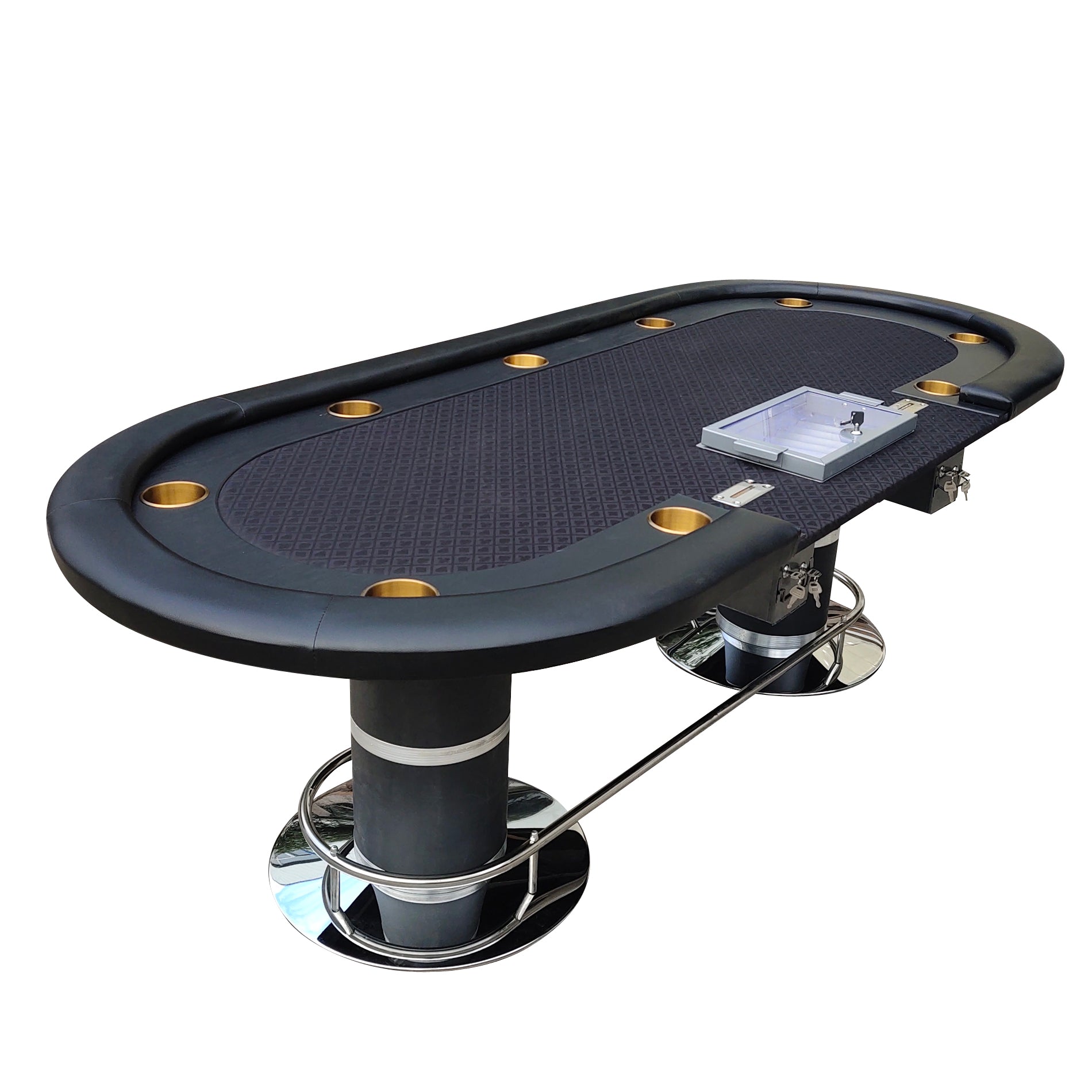 96 Light Series Poker Table with Racetrack Cup Holders Speed Cloth Folding  Leg